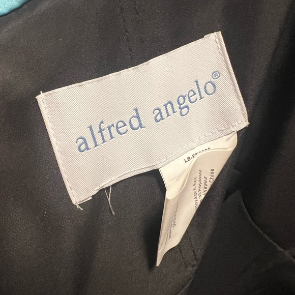Alfred Angelo halter dress. Black and blue. Sz 4 - Picture 2 of 4